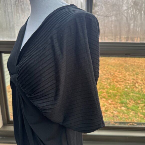 Zara Women Evening Collection‎ Small Black Mini Dress Y2K Kimono Short Sleeve - Picture 3 of 16